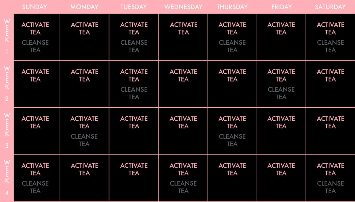 Flat Tummy Tea Schedule