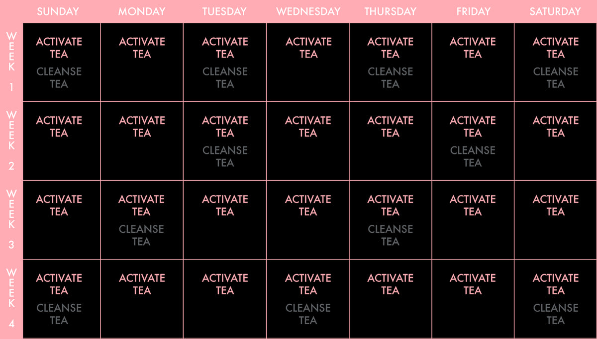 flat tummy tea drink schedule