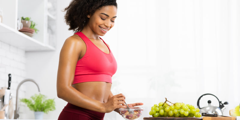 woman enjoying snack