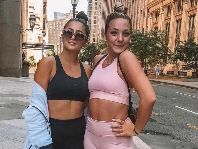 pink and black workout gear