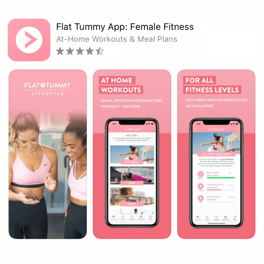 Flat Tummy App: Workouts, Meal Plans, & Progress Tracking