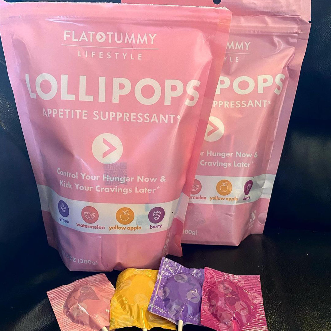 two bags of flat tummy lollipops