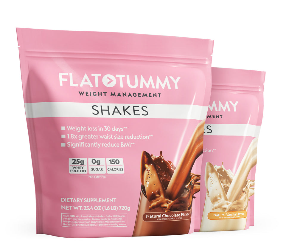 Flat Tummy Weight Management Shakes in Strawberry, Chocolate & Vanilla Flavor